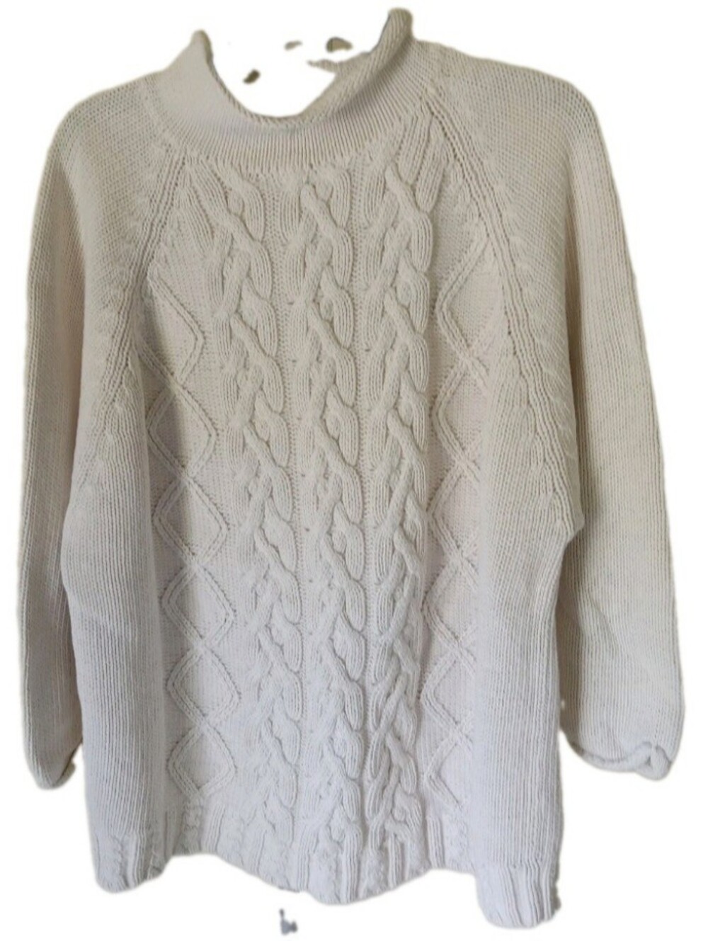 Vintage The Limited Oversized Off White Heavyweight Cotton! Ramie Sweater M/L